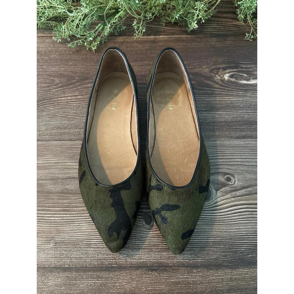 All Black Camo Cowhide Slip Ons, size 7.5